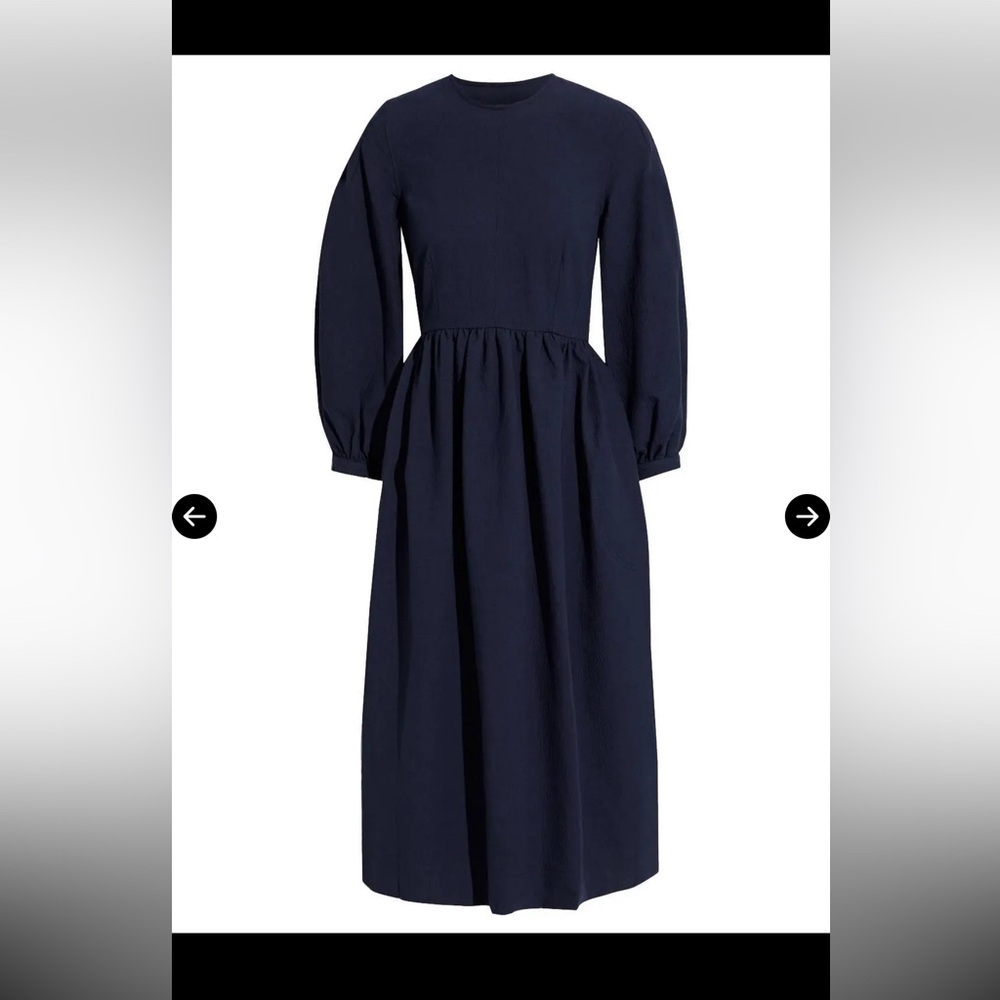&Daughter Rosalie Gathered Cotton Midi Dress 14 NWT